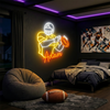 Football Neon Sign with Name, Catch Player LED Light, Boys Room Wall Decor