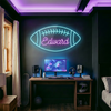 Football Neon Sign with Name, Laces LED Light, Boys Room Wall Sports Decor