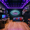 Football Neon Sign with Name, Laces LED Light, Boys Room Wall Sports Decor