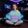 Football Neon Sign with Name, Laces LED Light, Boys Room Wall Sports Decor