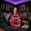 Football Neon Sign with Name, Player LED Light, Boys Room Wall Sports Decor