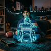 Football Neon Sign with Name, Player LED Light, Boys Room Wall Sports Decor