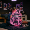 Football Neon Sign with Name, Player LED Light, Boys Room Wall Sports Decor