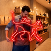 Fox Neon Sign Custom, Name Animal Logo LED Light, Shop Wall Decor