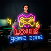 Game Zone Neon Sign Custom, Name Controller LED Light, Boys Room Decor