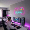 Gamer Neon Sign Custom, Name Controller LED Light, Game Room Wall Decor