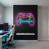 Gamer Neon Sign Custom, Name Controller LED Light, Game Room Wall Decor