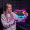Gamer Neon Sign Custom, Name Controller LED Light, Game Room Wall Decor