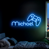 Gaming Neon Sign Custom, Name Controller LED Light, Boys Room Wall Decor