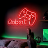 Gaming Neon Sign Custom, Name Controller LED Light, Boys Room Wall Decor