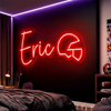 Gaming Neon Sign Custom, Name Helmet LED Light, Boys Room Wall Decor