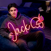 Gaming Neon Sign Custom, Name Helmet LED Light, Boys Room Wall Decor