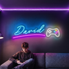 Gaming Neon Sign with Name, Custom Controller LED Light, Boys Room Wall Decor