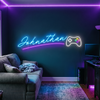 Gaming Neon Sign with Name, Custom Controller LED Light, Boys Room Wall Decor