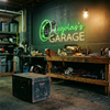 Garage Neon Sign Custom, Name Car Wheel LED Light, Man Cave Auto Shop Decor
