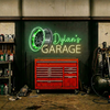 Garage Neon Sign Custom, Name Car Wheel LED Light, Man Cave Auto Shop Decor