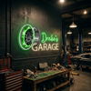 Garage Neon Sign Custom, Name Car Wheel LED Light, Man Cave Auto Shop Decor
