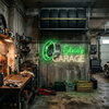 Garage Neon Sign Custom, Name Car Wheel LED Light, Man Cave Auto Shop Decor