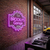 Garage Neon Sign Custom, Name Gear Badge LED Light, Man Cave Auto Shop Decor