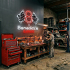 Garage Neon Sign Custom, Name Racing Flags LED Light, Man Cave Auto Shop Decor
