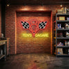 Garage Neon Sign Custom, Name V8 Checkered Flag LED Light, Man Cave Auto Decor