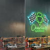Garage Neon Sign Custom, Name V8 Engine LED Light, Man Cave Auto Shop Decor