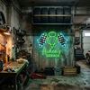 Garage Neon Sign Custom, Name V8 Engine LED Light, Man Cave Auto Shop Decor