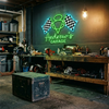 Garage Neon Sign Custom, Name V8 Engine LED Light, Man Cave Auto Shop Decor