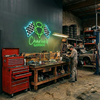 Garage Neon Sign Custom, Name V8 Engine LED Light, Man Cave Auto Shop Decor