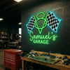 Garage Neon Sign Custom, Name V8 Engine LED Light, Man Cave Auto Shop Decor