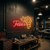 Garage Neon Sign Personalized, Custom Name Gear Wrench LED Light, Man Cave Decor