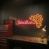 Garage Neon Sign Personalized, Custom Name Gear Wrench LED Light, Man Cave Decor