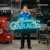 Garage Neon Sign Personalized, Custom Name LED Light, Man Cave Auto Shop Decor