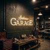 Garage Neon Sign Personalized, Custom Name LED Light, Man Cave Auto Shop Decor