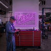 Garage Neon Sign Personalized, Custom Name Retro LED Light, Man Cave Auto Decor