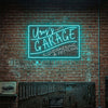 Garage Neon Sign Personalized, Custom Name Retro LED Light, Man Cave Auto Decor