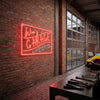 Garage Neon Sign Personalized, Custom Name Retro LED Light, Man Cave Auto Decor