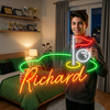 Golf Neon Sign Custom, Name Flag Ball LED Light, Man Cave Game Room Decor