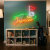 Golf Neon Sign Custom, Name Flag Ball LED Light, Man Cave Game Room Decor