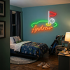 Golf Neon Sign Custom, Name Flag Ball LED Light, Man Cave Game Room Decor