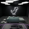 Google Chrome Dino Neon Light Sign - Personalized Pixel Dinosaur White
