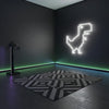 Google Chrome Dino Neon Light Sign - Personalized Pixel Dinosaur White