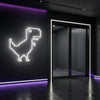 Google Chrome Dino Neon Light Sign - Personalized Pixel Dinosaur White