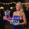 Graduation Neon Sign Custom, Name Cap LED Light, Grad Party Wall Decor Gift
