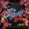 Graduation Neon Sign Custom, Name Grad Cap LED Light, Graduation Party Decor