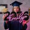 Graduation Neon Sign Personalized, Name Cap LED Light, Graduation Party Decor