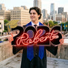 Graduation Neon Sign Personalized, Name Cap LED Light, Graduation Party Decor