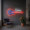 Guitar Neon Sign Custom, Name Music LED Light, Studio Wall Decor