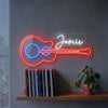 Guitar Neon Sign Custom, Name Music LED Light, Studio Wall Decor