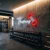 Gym Neon Sign Custom, Name Dumbbell LED Light, Fitness Room Decor